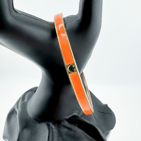 Vintage Kate Spade Orange Enamel Bangle Preppy Chic Timeless - Picture 5 of 9